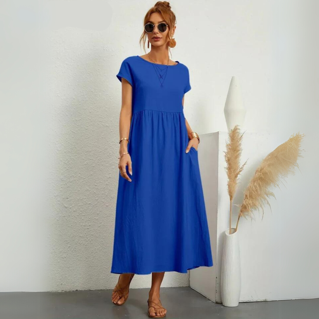 Isamene | 100% Czysta Bawełna Casual Midi Sukienka