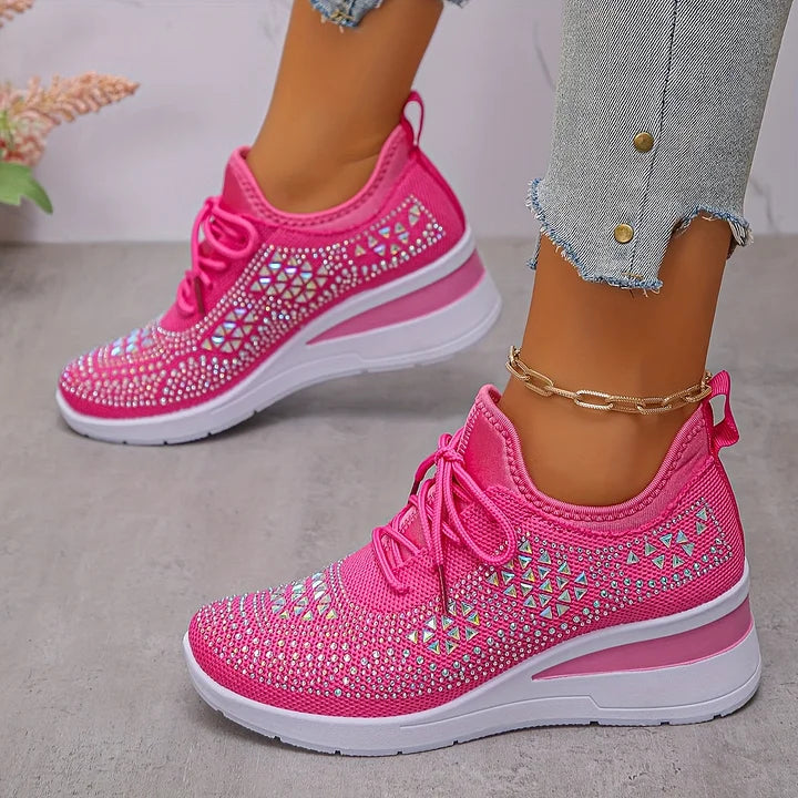 Giselle | Ortopedyczne sneakersy z błyszczącymi dżetami