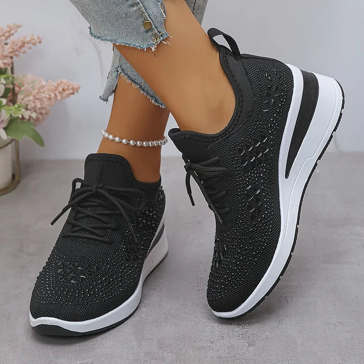 Giselle | Ortopedyczne sneakersy z błyszczącymi dżetami