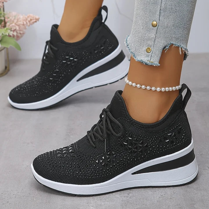 Giselle | Ortopedyczne sneakersy z błyszczącymi dżetami