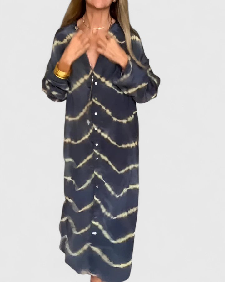 Amelie™ | Elegancka Boho Pasiasta Maxi Sukienka