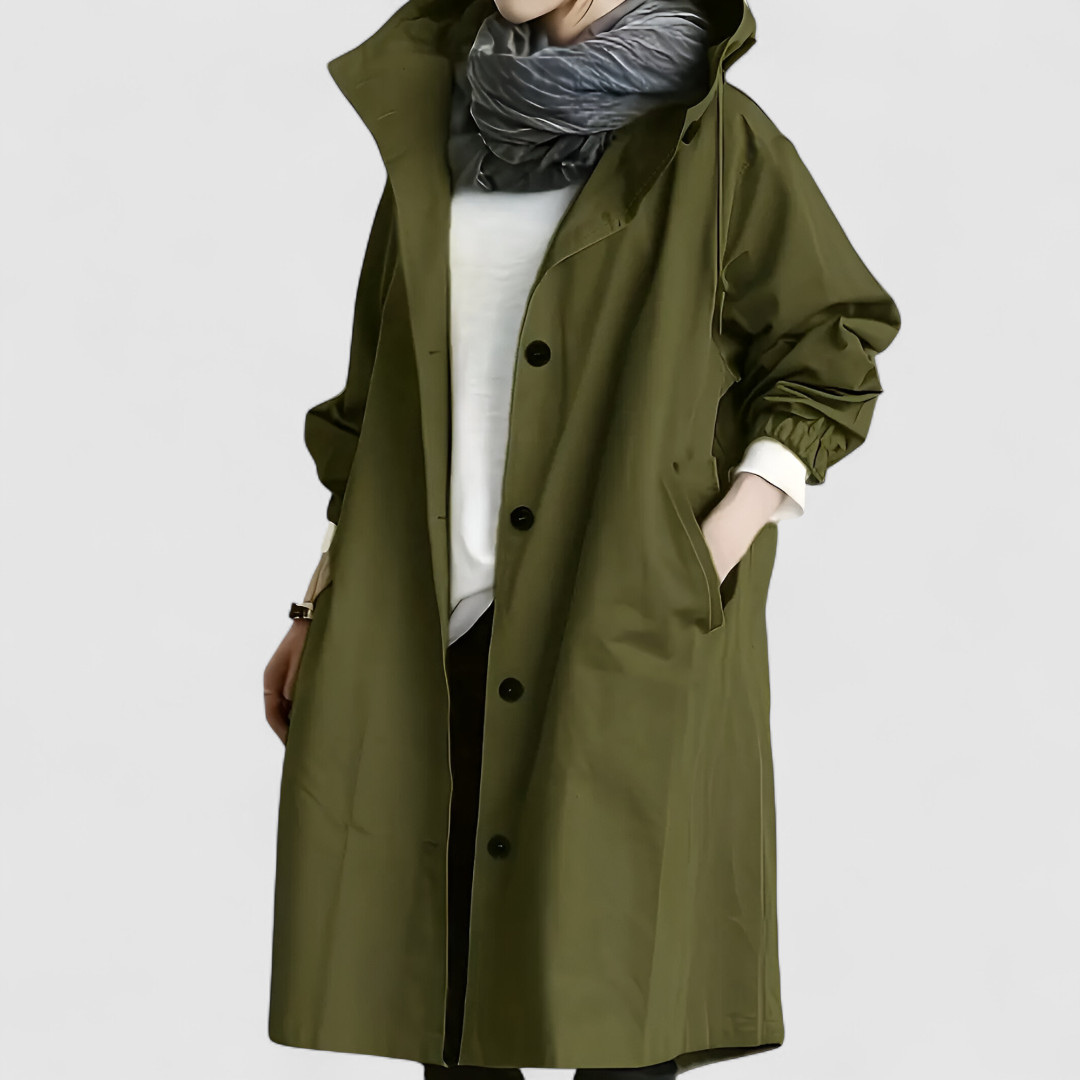 Teresa - Stylowy Trencz Odporny na Deszcz