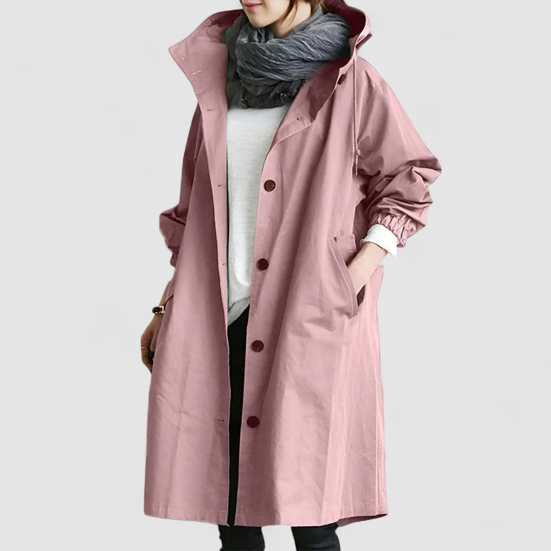 Teresa - Stylowy Trencz Odporny na Deszcz