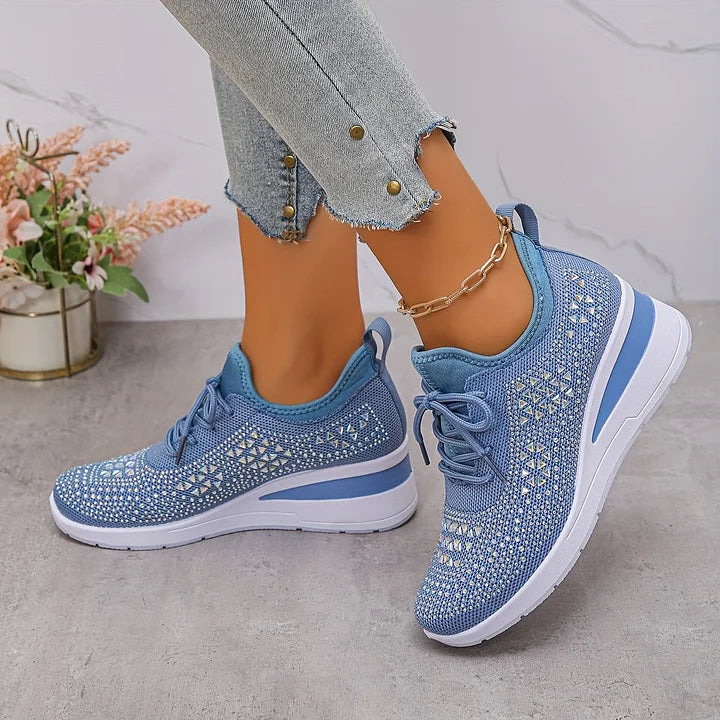 Giselle | Ortopedyczne sneakersy z błyszczącymi dżetami
