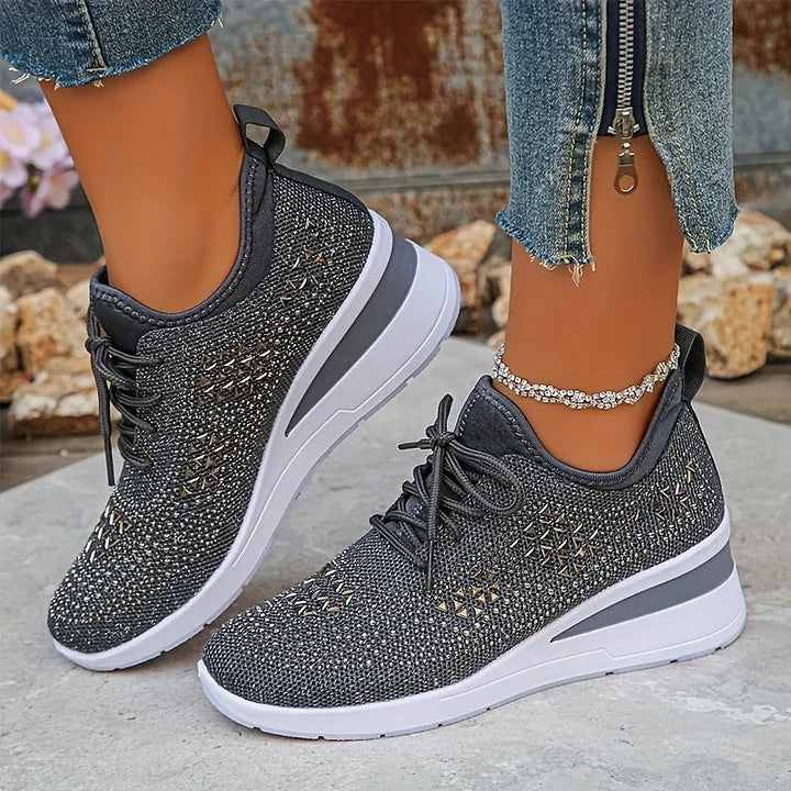 Giselle | Ortopedyczne sneakersy z błyszczącymi dżetami