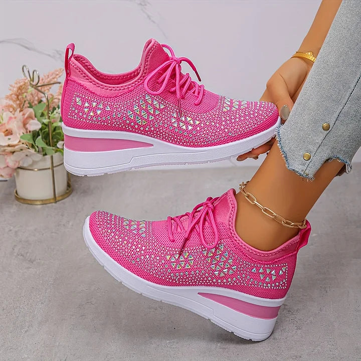 Giselle | Ortopedyczne sneakersy z błyszczącymi dżetami