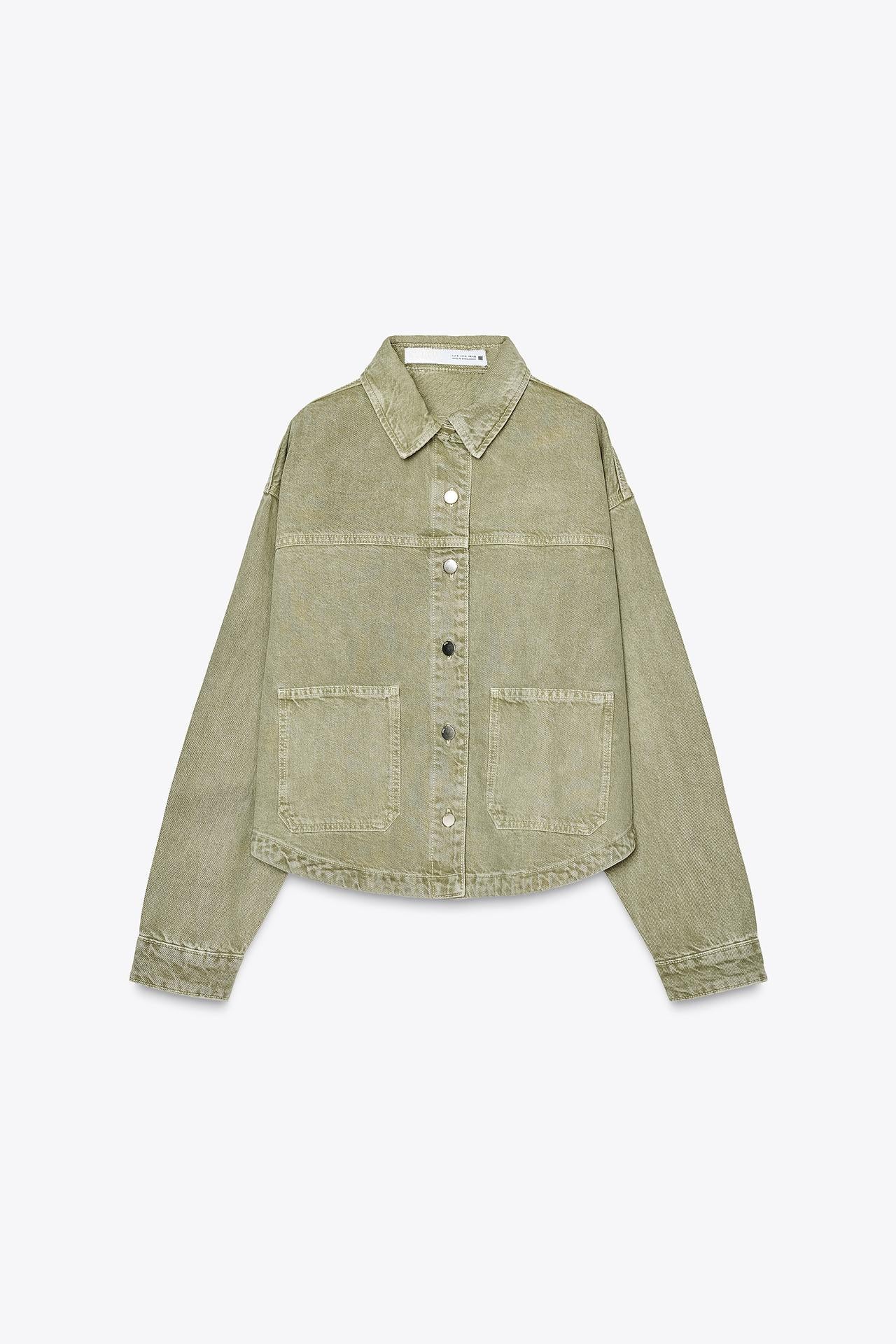 JULITA | Kurtka Jeansowa w Kolorze Khaki