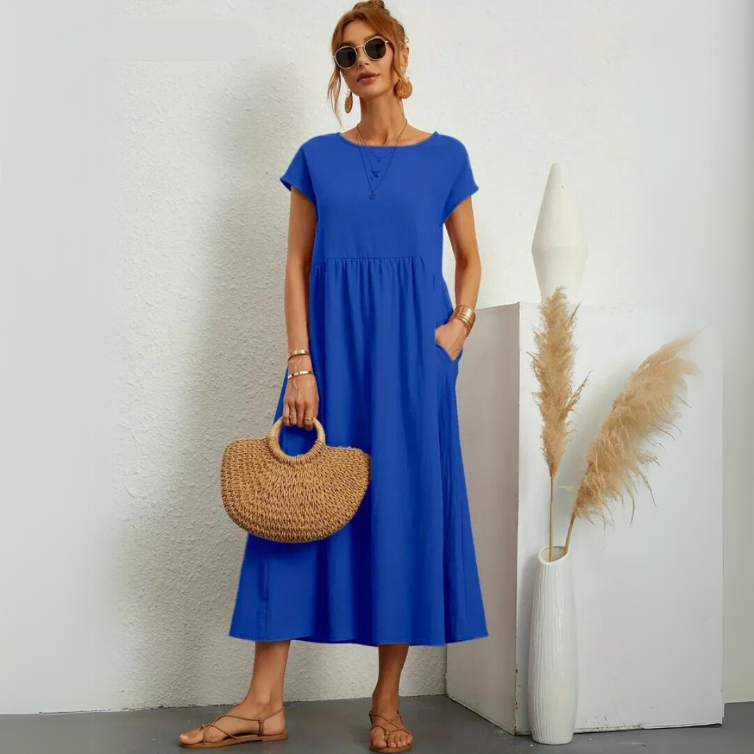 Isamene | 100% Czysta Bawełna Casual Midi Sukienka