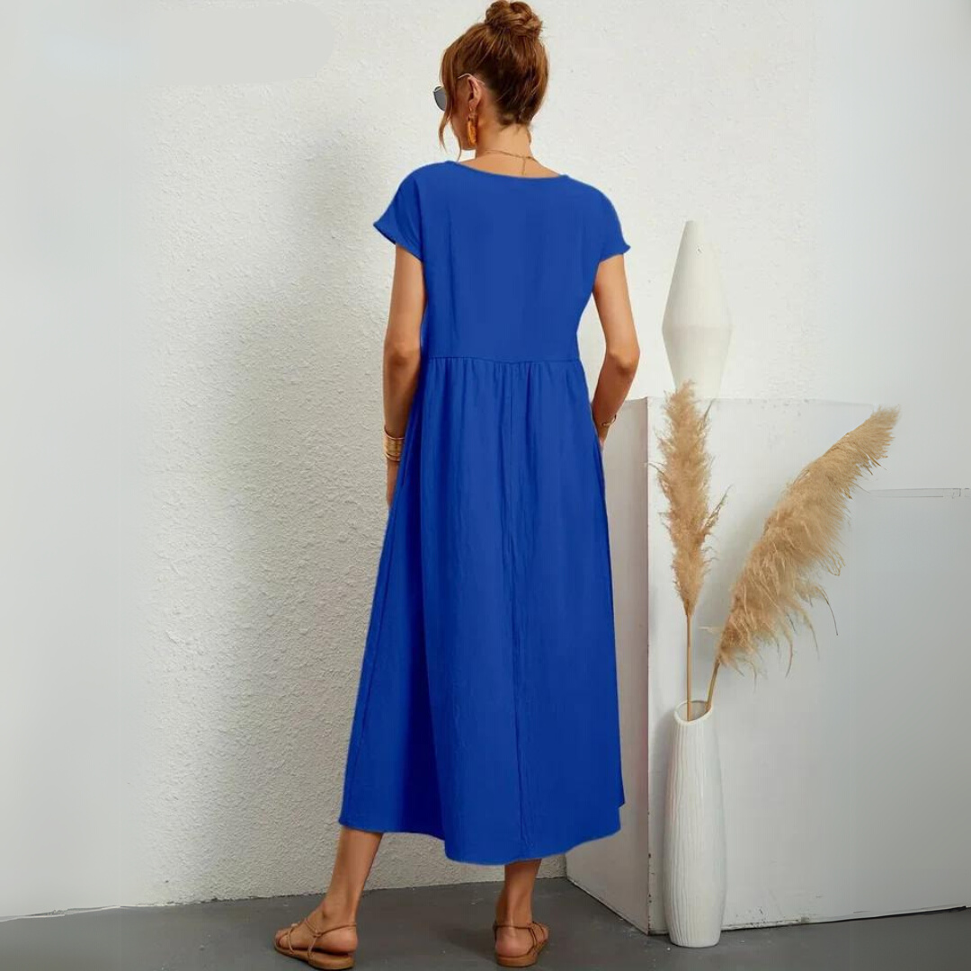Isamene | 100% Czysta Bawełna Casual Midi Sukienka