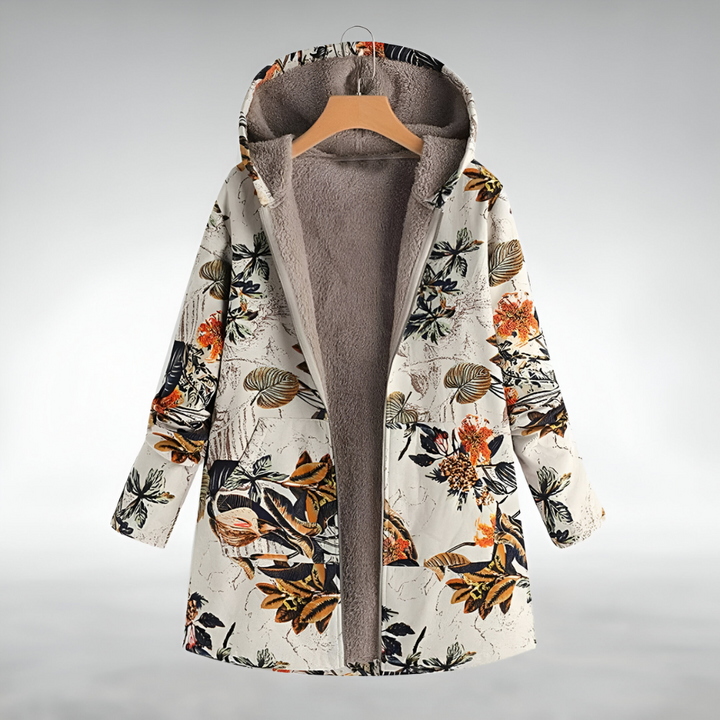 Halina – Stylowa Kwiatowa Kurtka Fleece