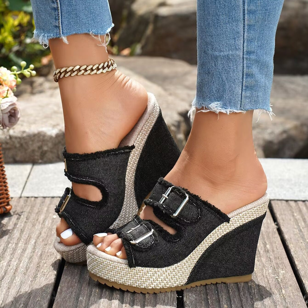 Kendra™ | Eleganckie Sandały Jeansowe na Platformie – Komfort i Styl na Lato