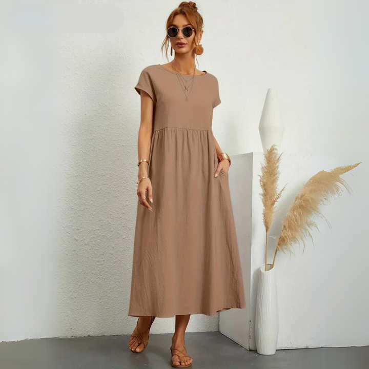 Isamene | 100% Czysta Bawełna Casual Midi Sukienka