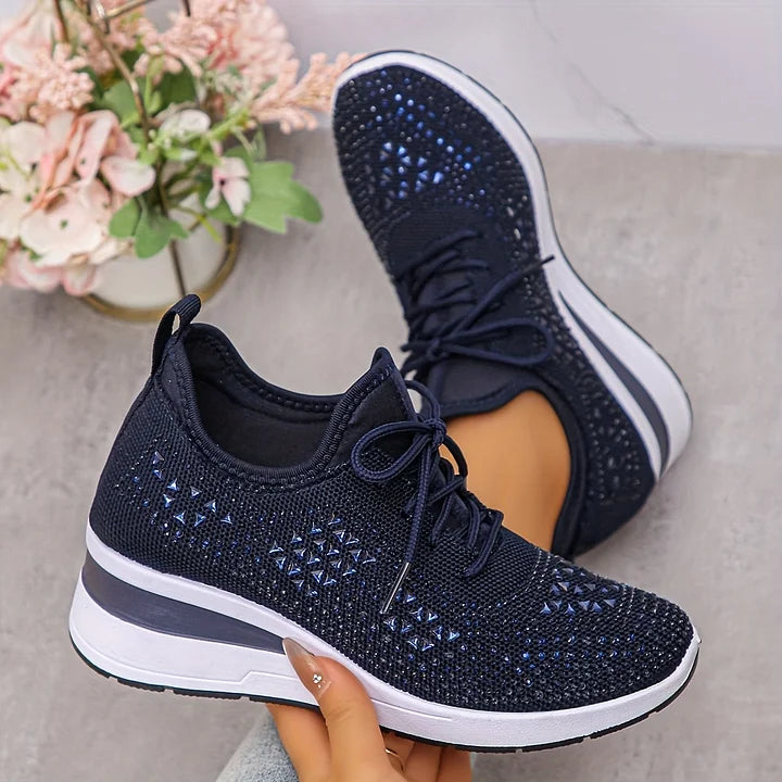 Giselle | Ortopedyczne sneakersy z błyszczącymi dżetami