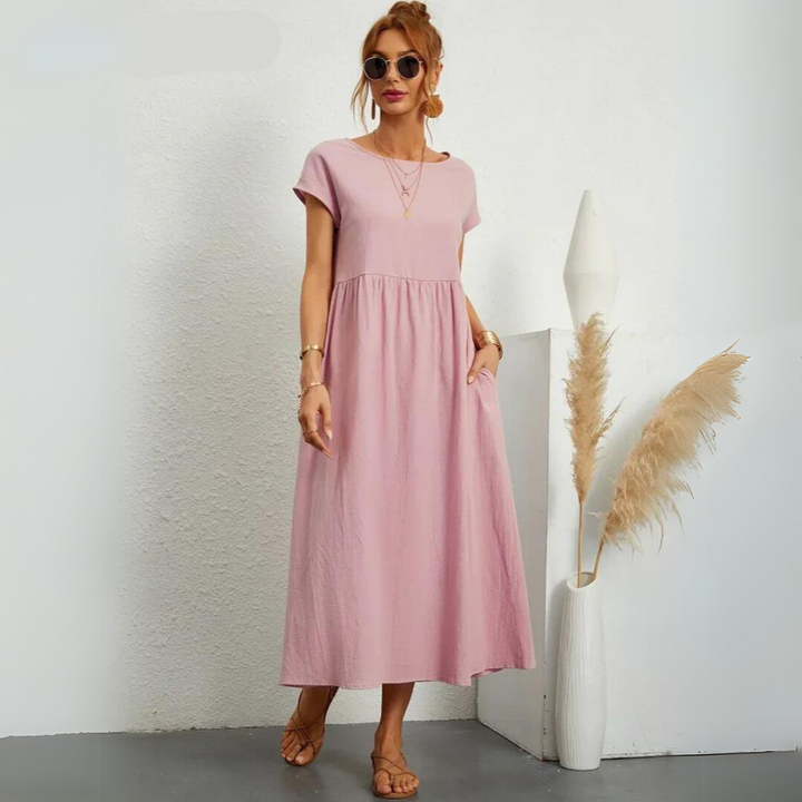 Isamene | 100% Czysta Bawełna Casual Midi Sukienka