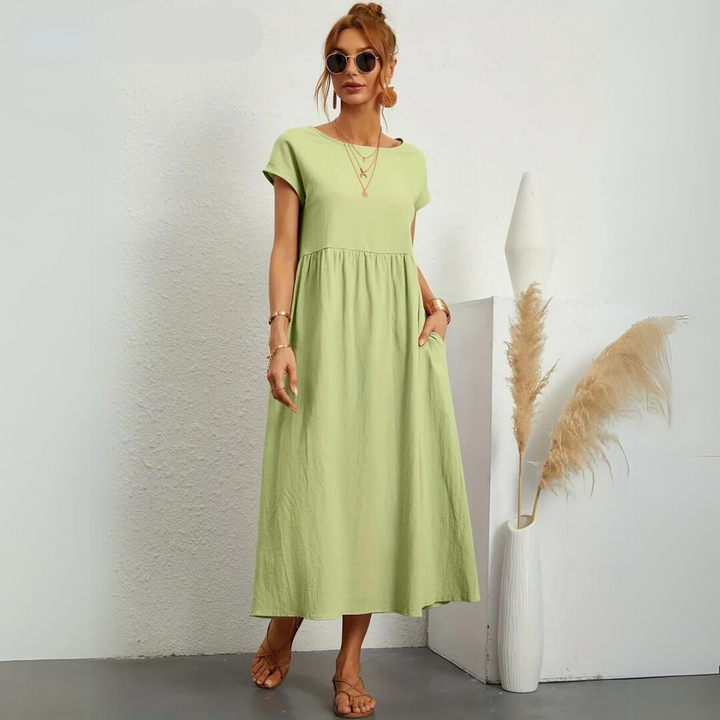Isamene | 100% Czysta Bawełna Casual Midi Sukienka