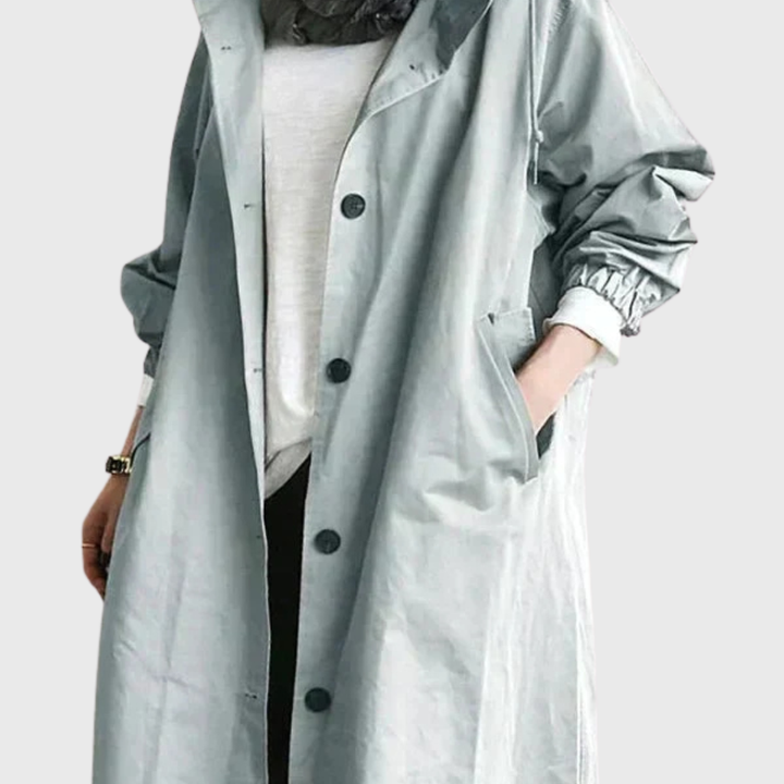 DORO | Oversized płaszcz trench z kapturem