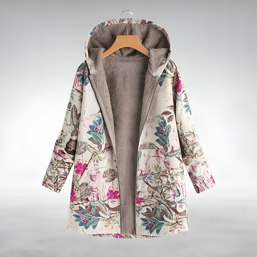 Halina – Stylowa Kwiatowa Kurtka Fleece