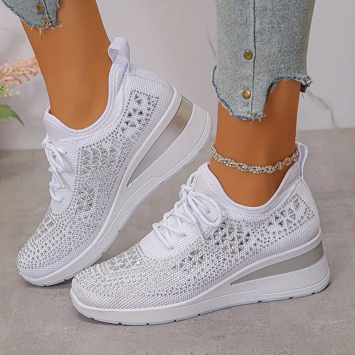 Giselle | Ortopedyczne sneakersy z błyszczącymi dżetami