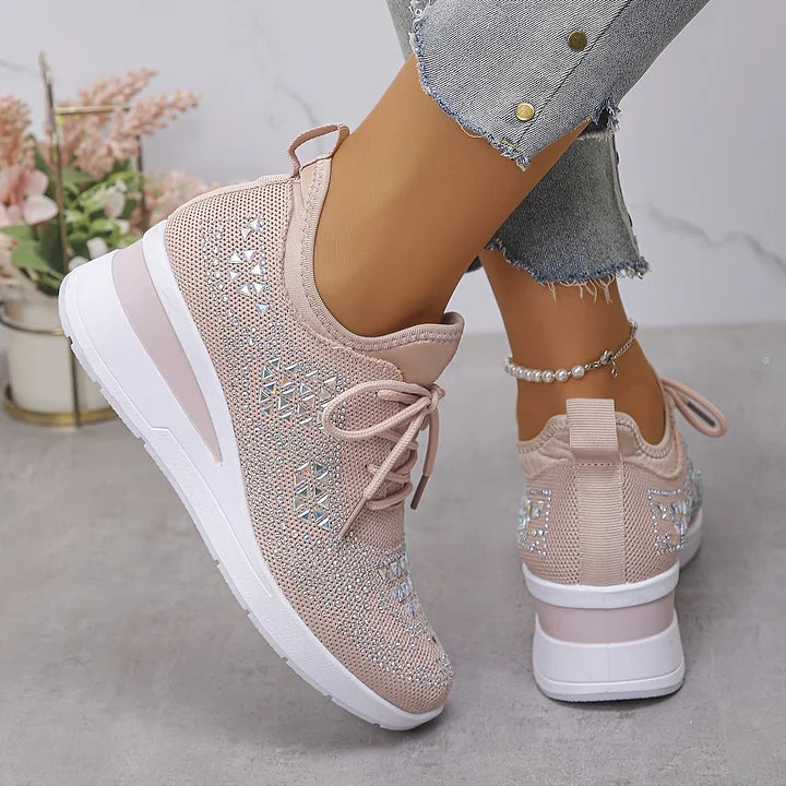 Giselle | Ortopedyczne sneakersy z błyszczącymi dżetami