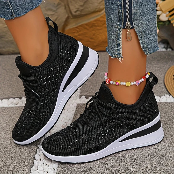 Giselle | Ortopedyczne sneakersy z błyszczącymi dżetami