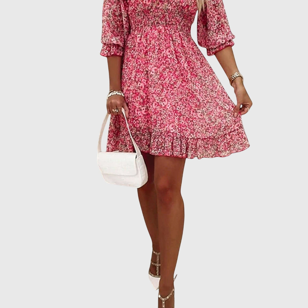 Elisa™ | Kwiatowa Sukienka z Bufiastymi Rękawami
