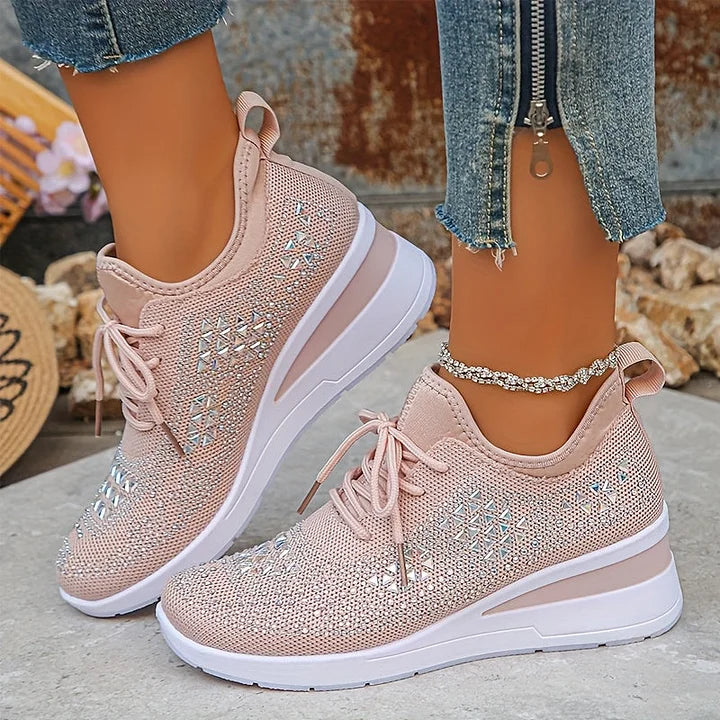 Giselle | Ortopedyczne sneakersy z błyszczącymi dżetami