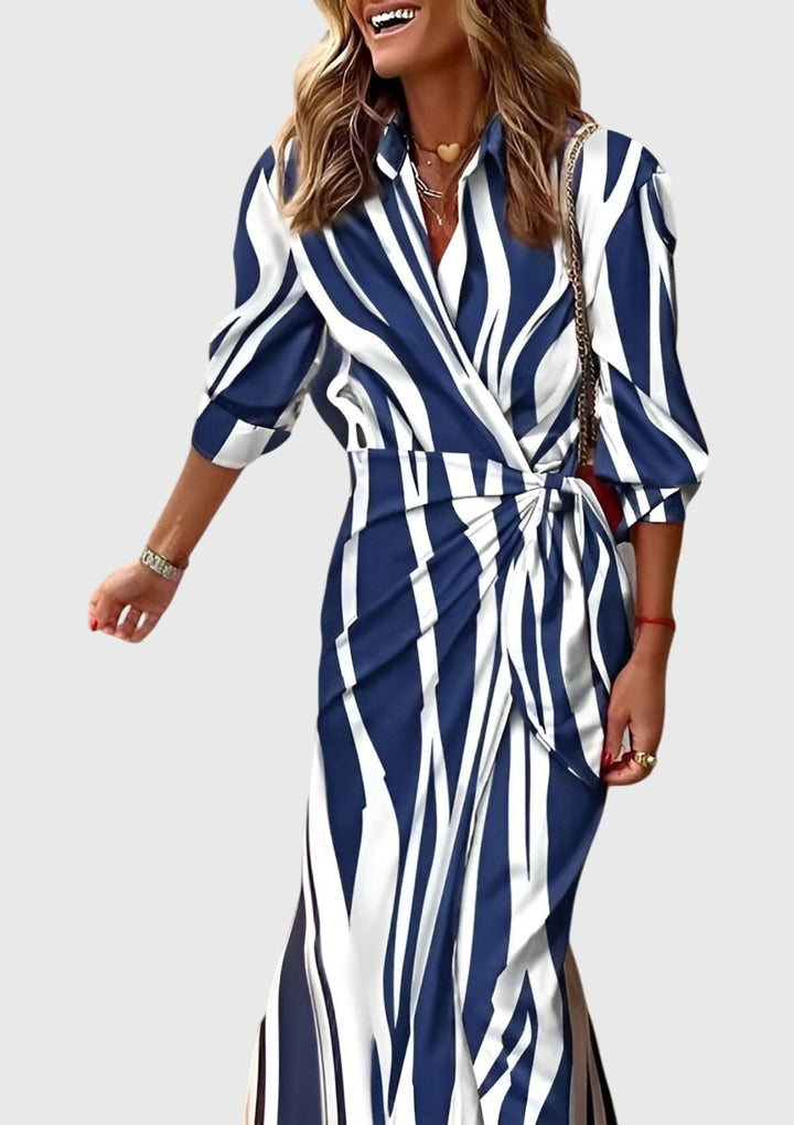 Everly™ | Stylowa Sukienka Kopertowa z Wzorem