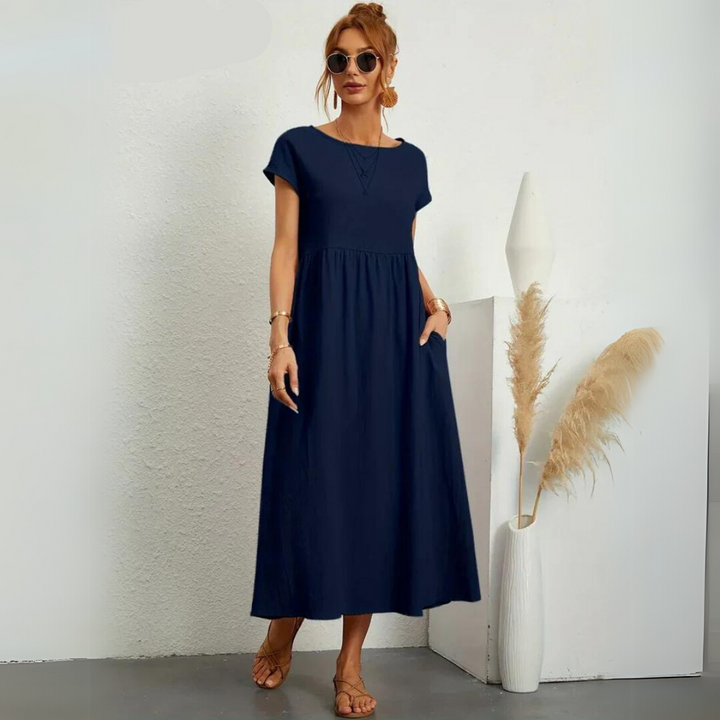 Isamene | 100% Czysta Bawełna Casual Midi Sukienka