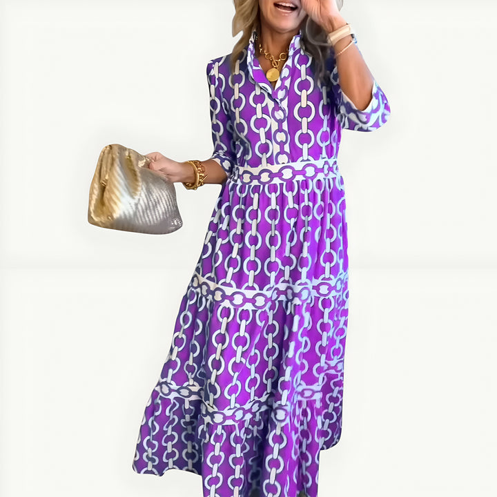 Zofia – Elegancka Midi Sukienka na Wieczór
