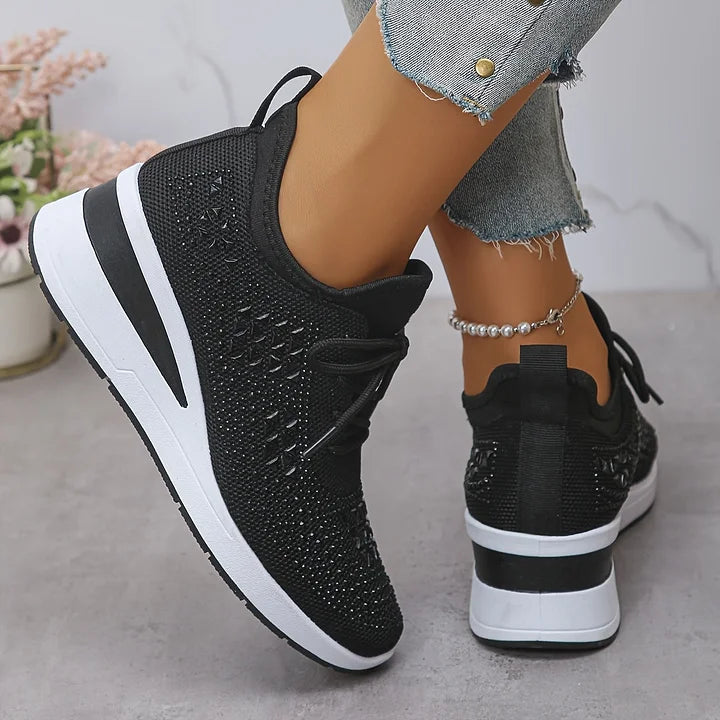 Giselle | Ortopedyczne sneakersy z błyszczącymi dżetami