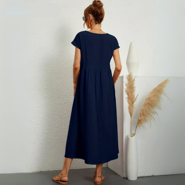Isamene | 100% Czysta Bawełna Casual Midi Sukienka