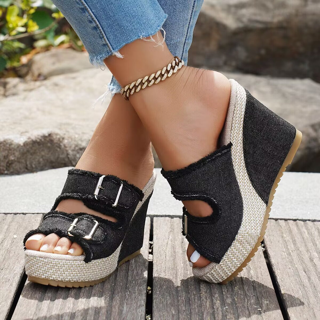 Kendra™ | Eleganckie Sandały Jeansowe na Platformie – Komfort i Styl na Lato