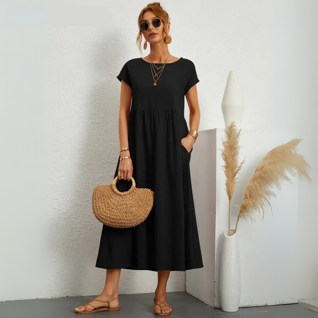 Isamene | 100% Czysta Bawełna Casual Midi Sukienka