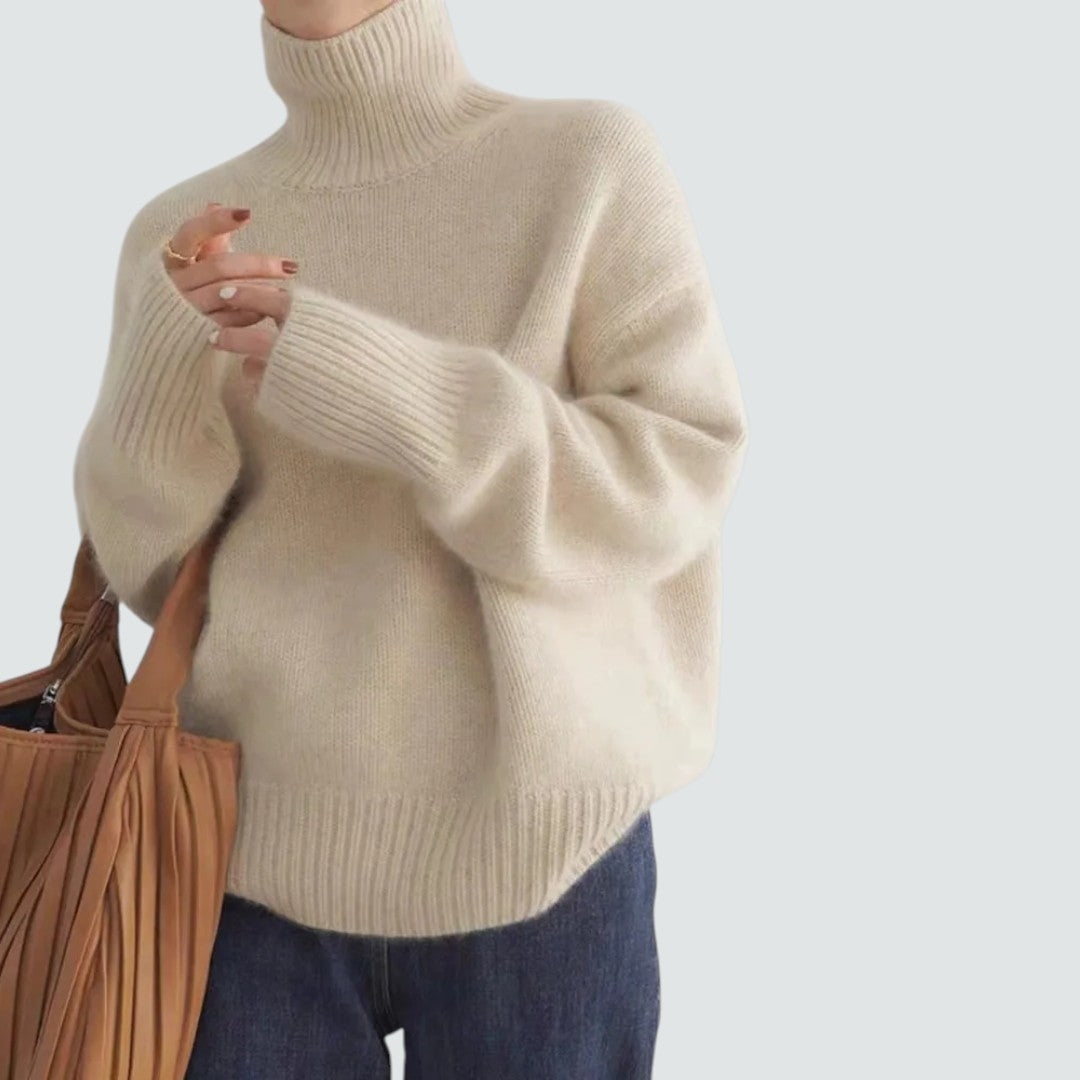 Jadwiga – Sweter z Długim Rękawem i Golfem