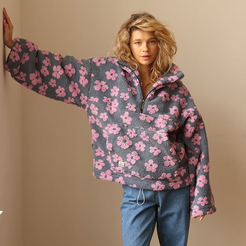 Elegance Warszawa™ | Cozy Fleece Pullover in Bloom