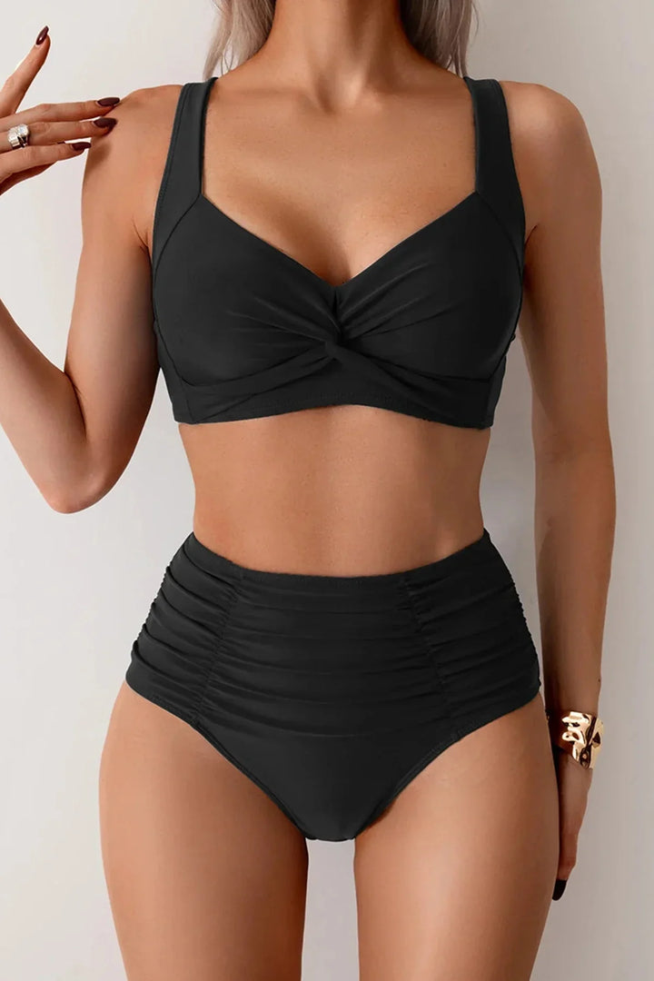 Fryderyka | Bikini bandeau z falbaną