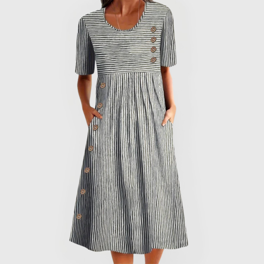 Wanda™ Midi Sukienka w Paski