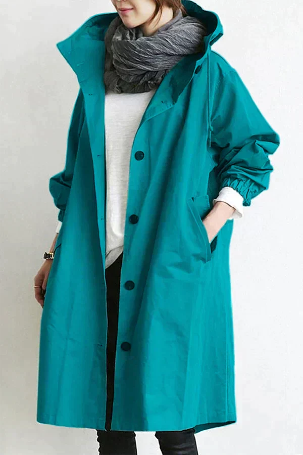 DORO | Oversized płaszcz trench z kapturem