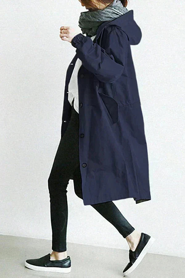 DORO | Oversized płaszcz trench z kapturem