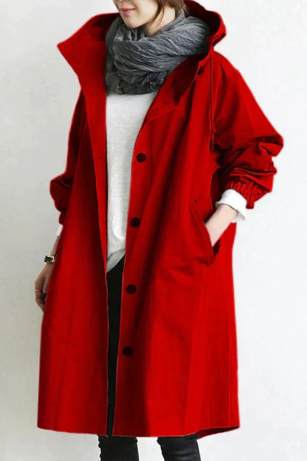 DORO | Oversized płaszcz trench z kapturem
