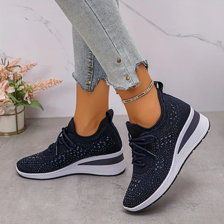 Giselle | Ortopedyczne sneakersy z błyszczącymi dżetami