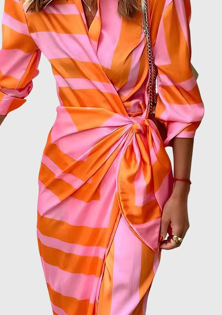 Everly™ | Stylowa Sukienka Kopertowa z Wzorem