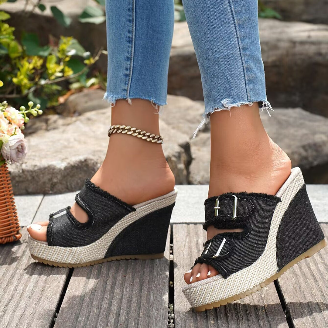 Kendra™ | Eleganckie Sandały Jeansowe na Platformie – Komfort i Styl na Lato