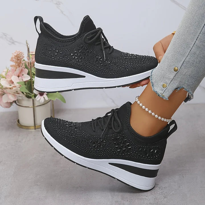 Giselle | Ortopedyczne sneakersy z błyszczącymi dżetami