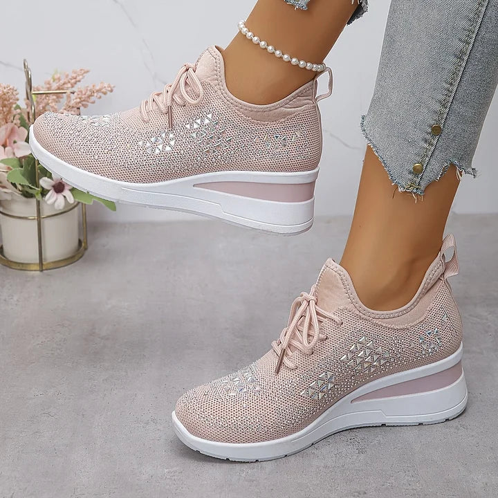 Giselle | Ortopedyczne sneakersy z błyszczącymi dżetami