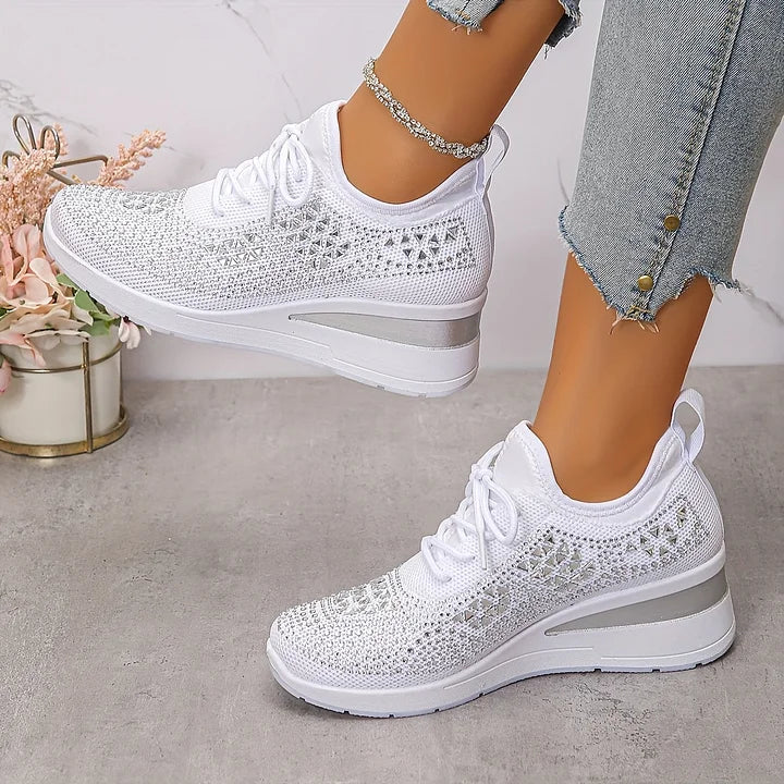 Giselle | Ortopedyczne sneakersy z błyszczącymi dżetami
