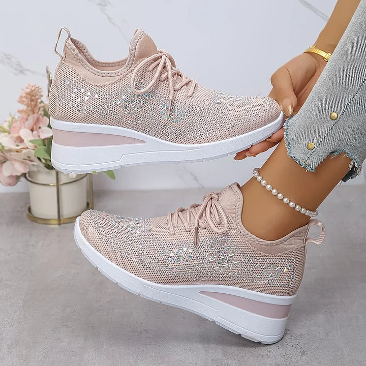 Giselle | Ortopedyczne sneakersy z błyszczącymi dżetami