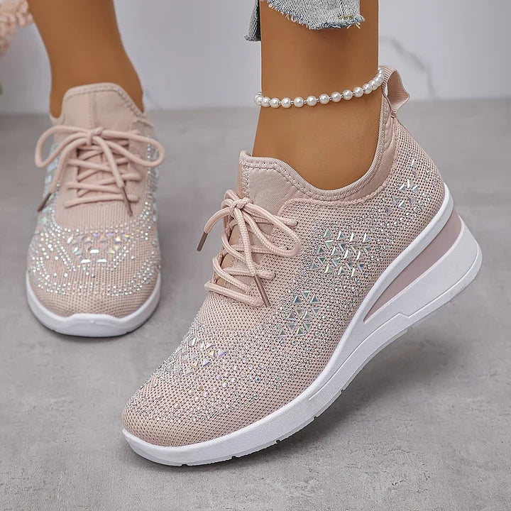 Giselle | Ortopedyczne sneakersy z błyszczącymi dżetami