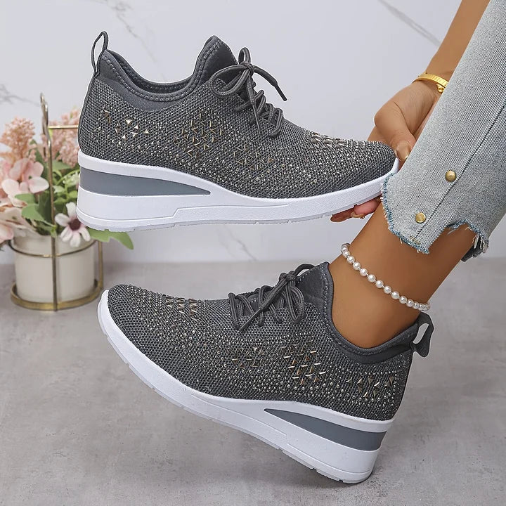 Giselle | Ortopedyczne sneakersy z błyszczącymi dżetami