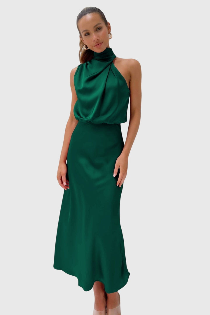 Ava™ | Glamourowy satynowy kombinezon